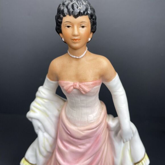 Vtg Home Interior Homco Lady Crystal Victorian Ladies Figurine #1435 Ball‎ Gown - Picture 2 of 8